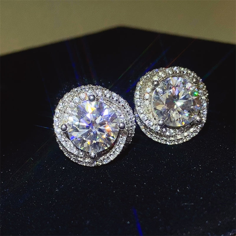 6 Carat Moissanite Sterling Earrings
