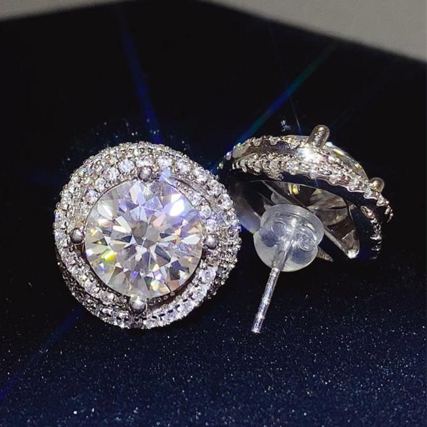 6 Carat Moissanite Sterling Earrings