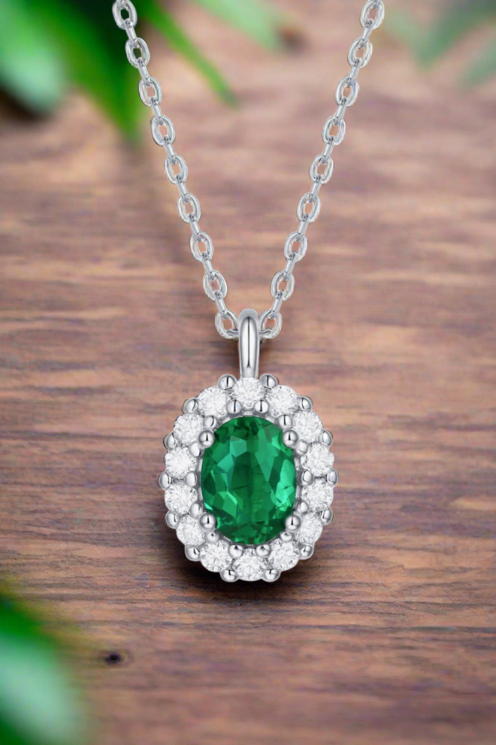 1 1/2 Carat Lab-Grown Emerald Necklace