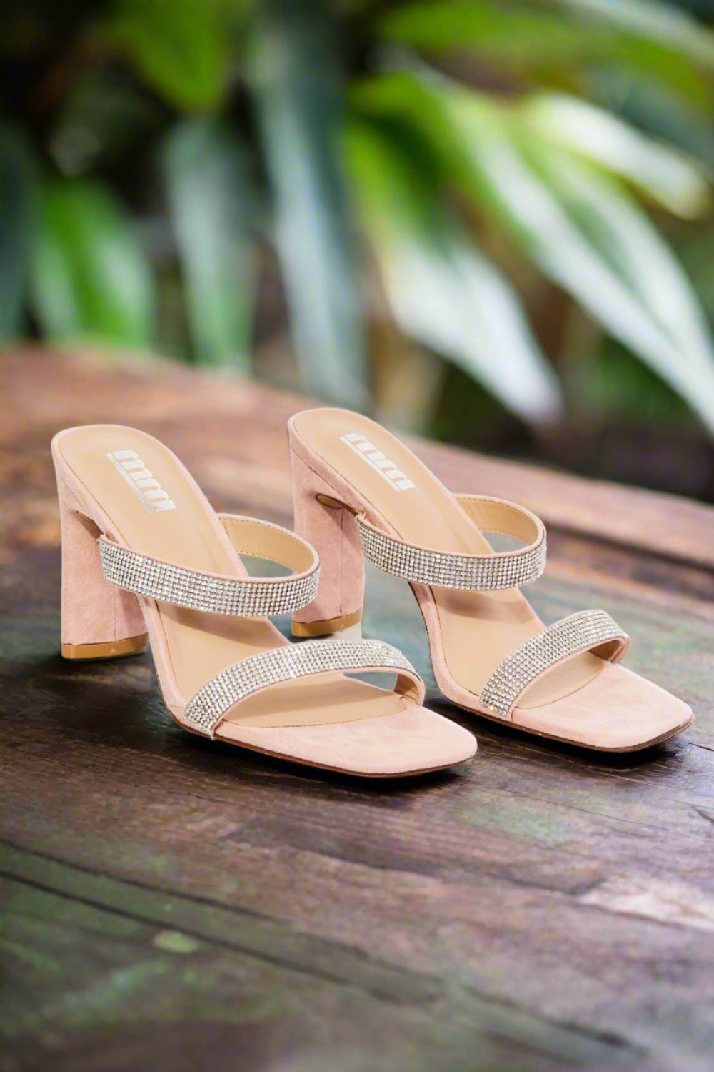MMShoes Leave A Little Sparkle Block Heel Sandal in Pink