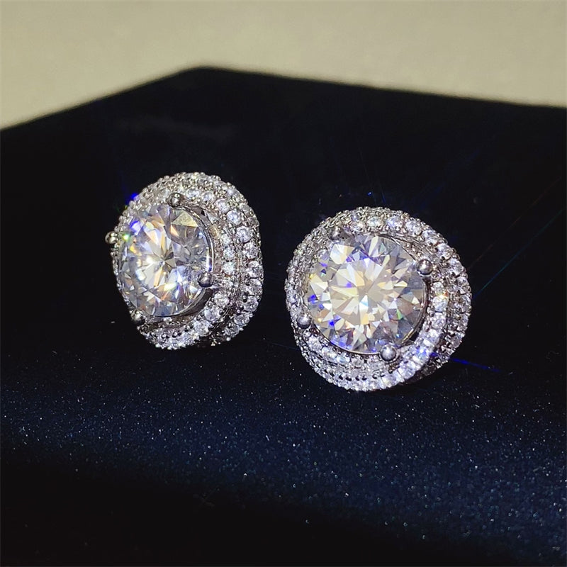 6 Carat Moissanite Sterling Earrings