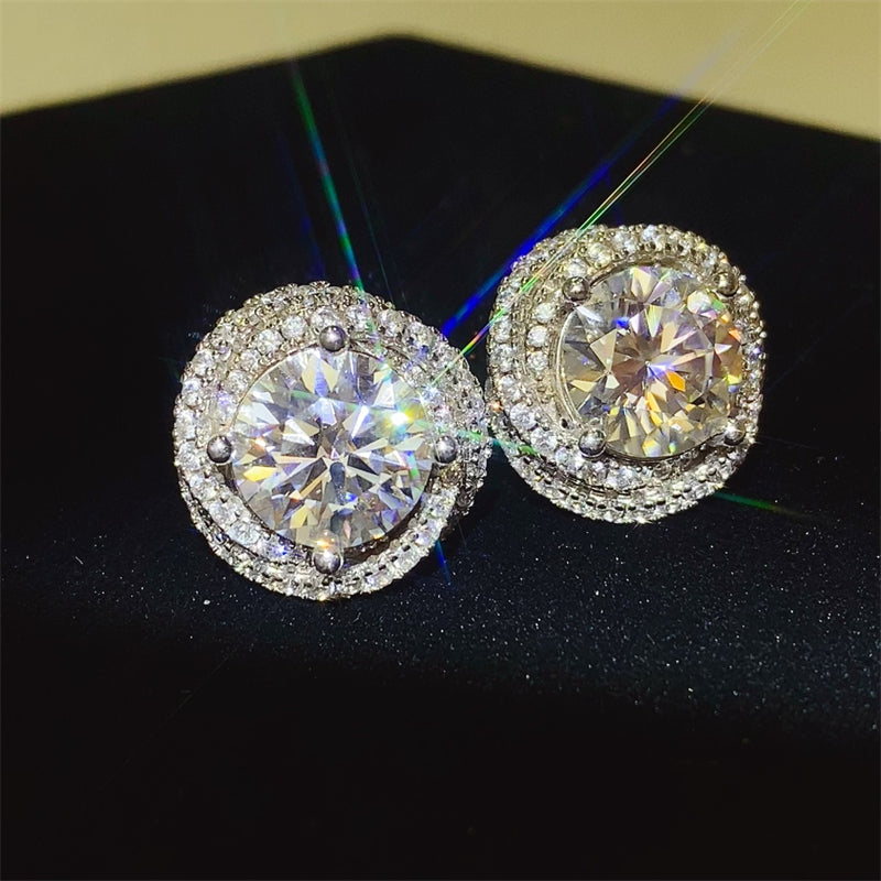 6 Carat Moissanite Sterling Earrings