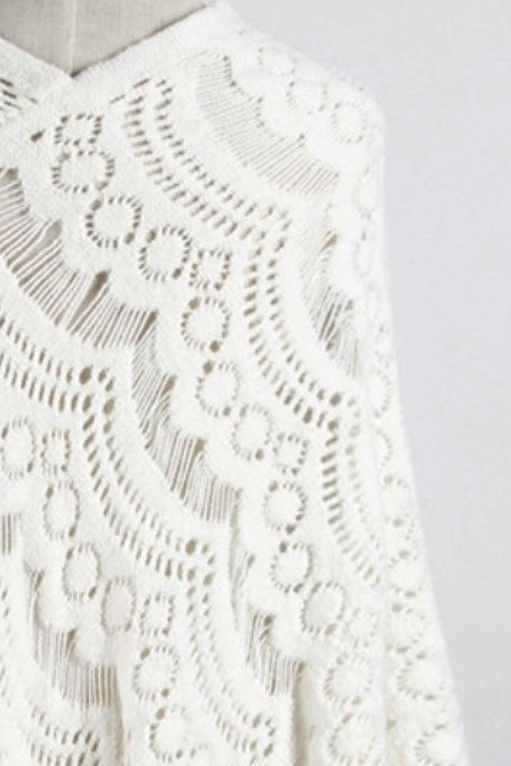 Fringed Cape Sleeve Cover Up