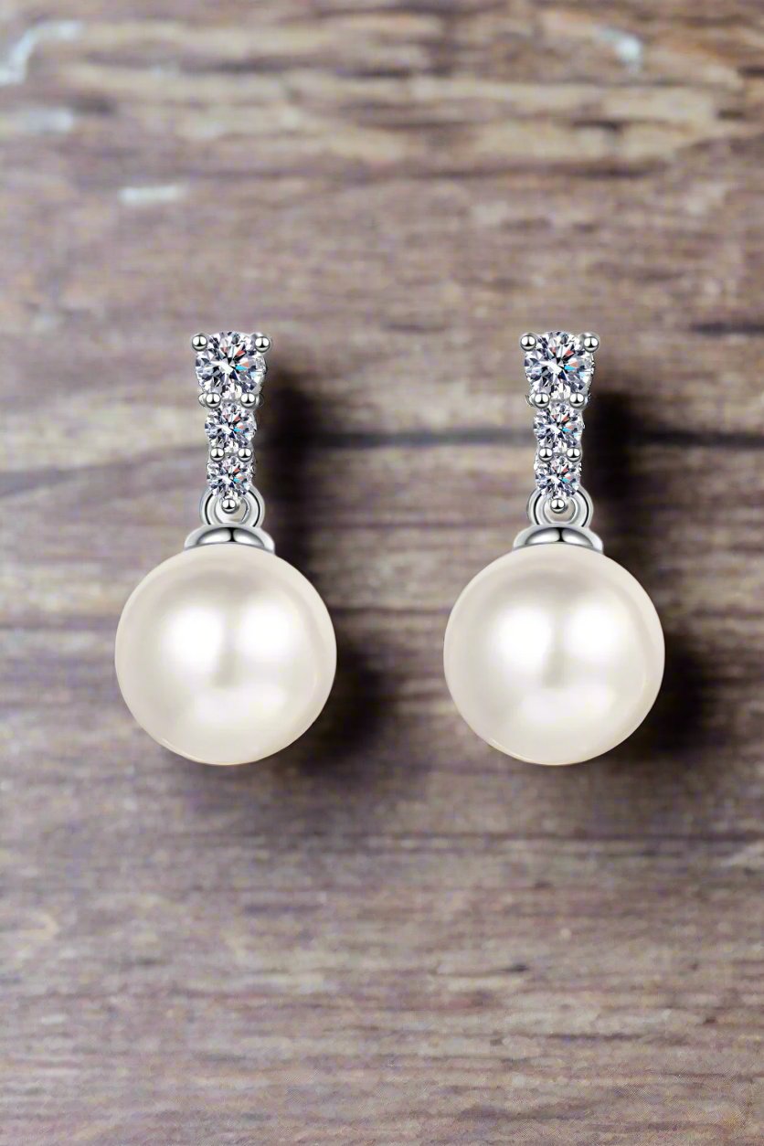Pearl and Moissanite Earrings