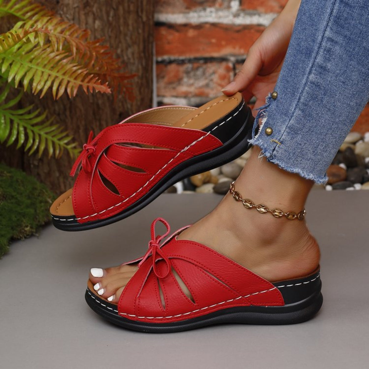 Bow Tie Open Toe Sandals