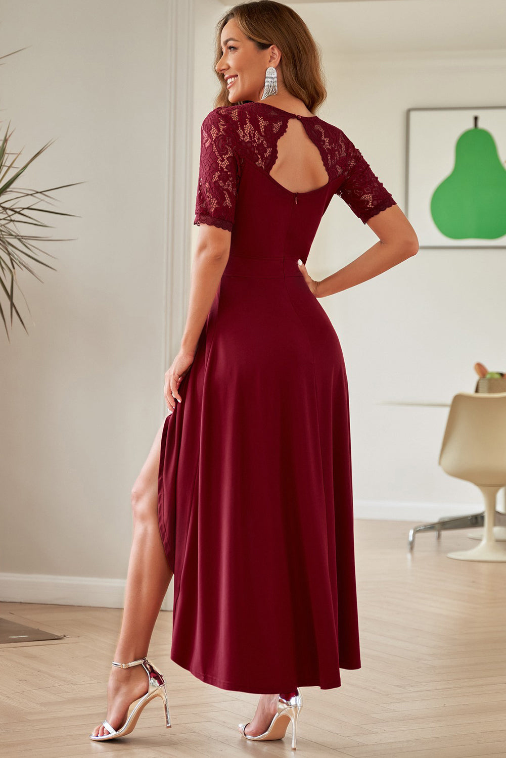 Entrancing High-Low V-Neck Loungedress