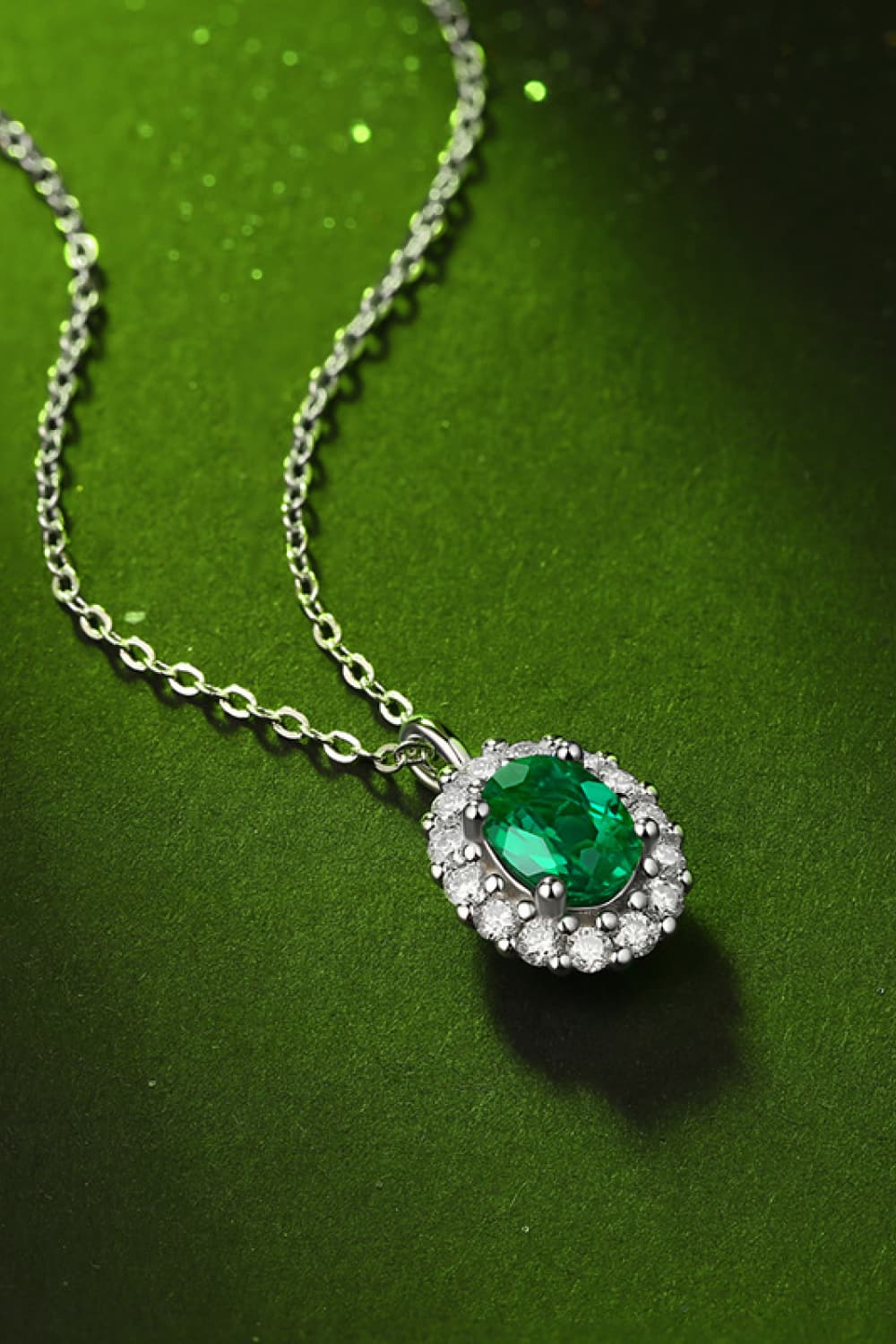 1 1/2 Carat Lab-Grown Emerald Necklace