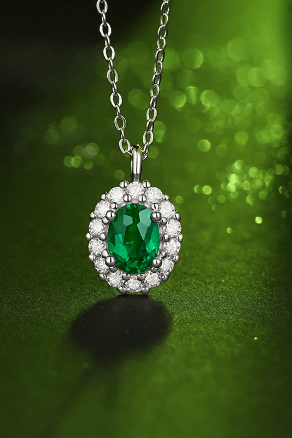 1 1/2 Carat Lab-Grown Emerald Necklace