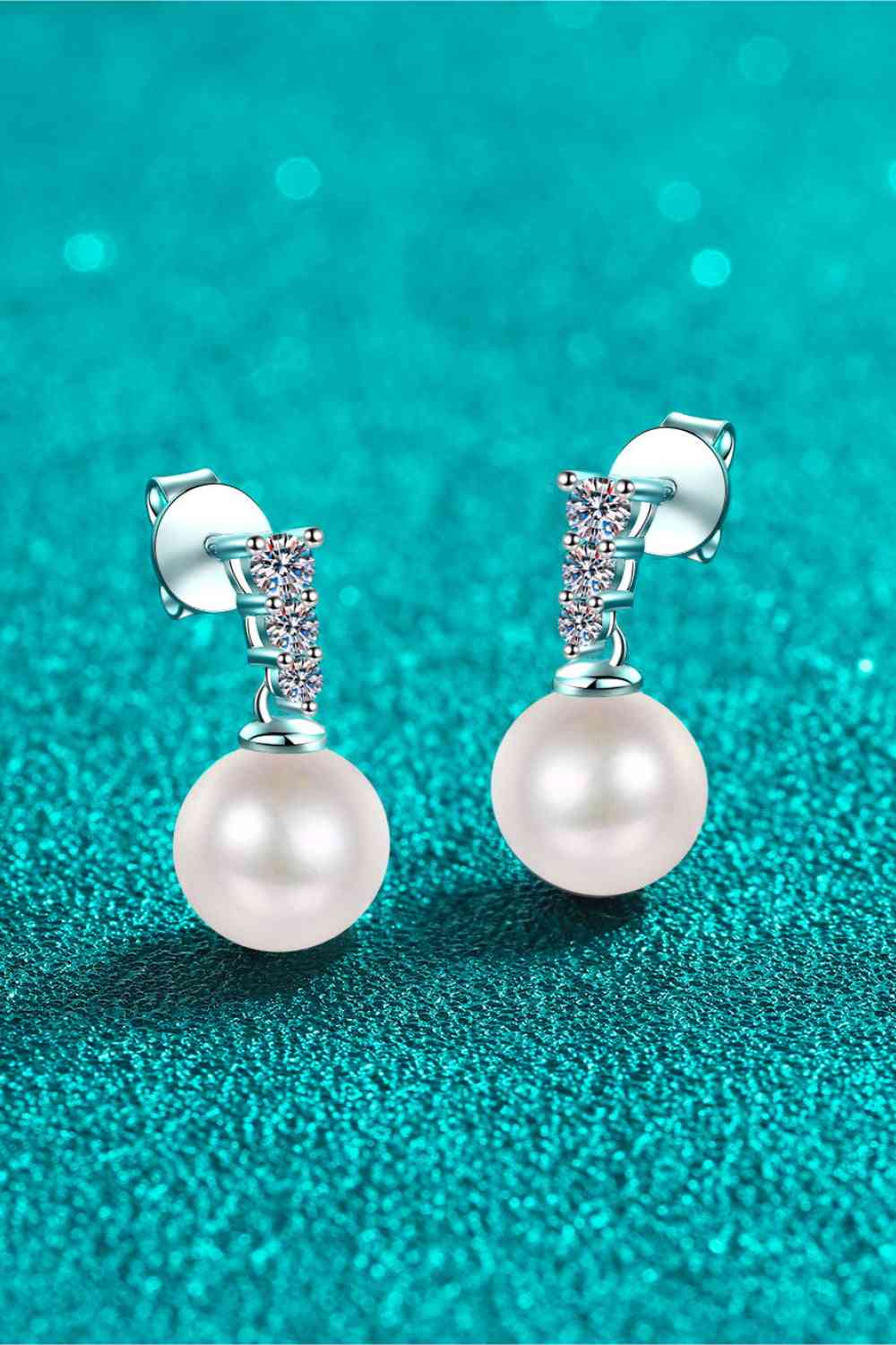 Pearl and Moissanite Earrings