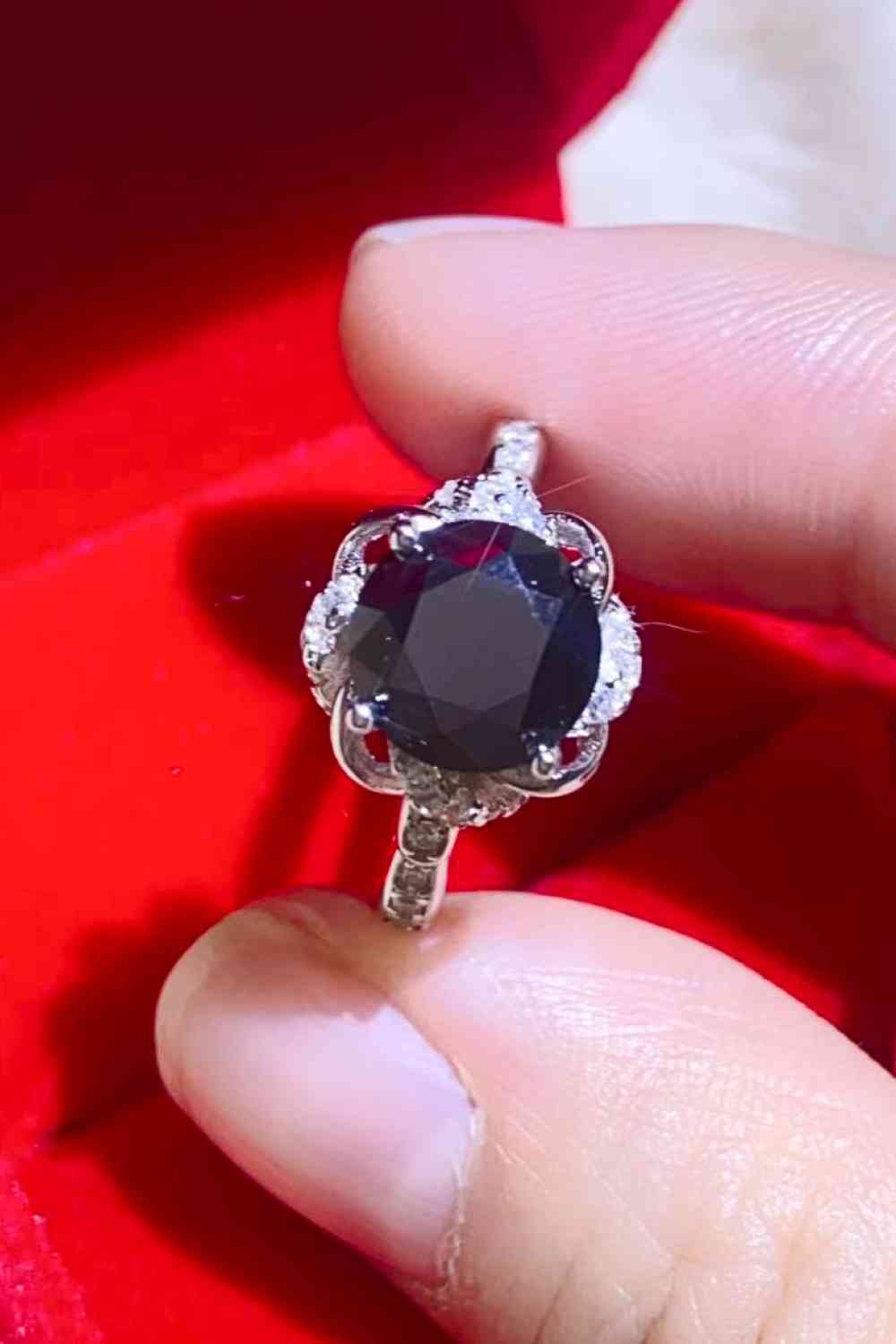 2 Carat Black Moissanite Ring