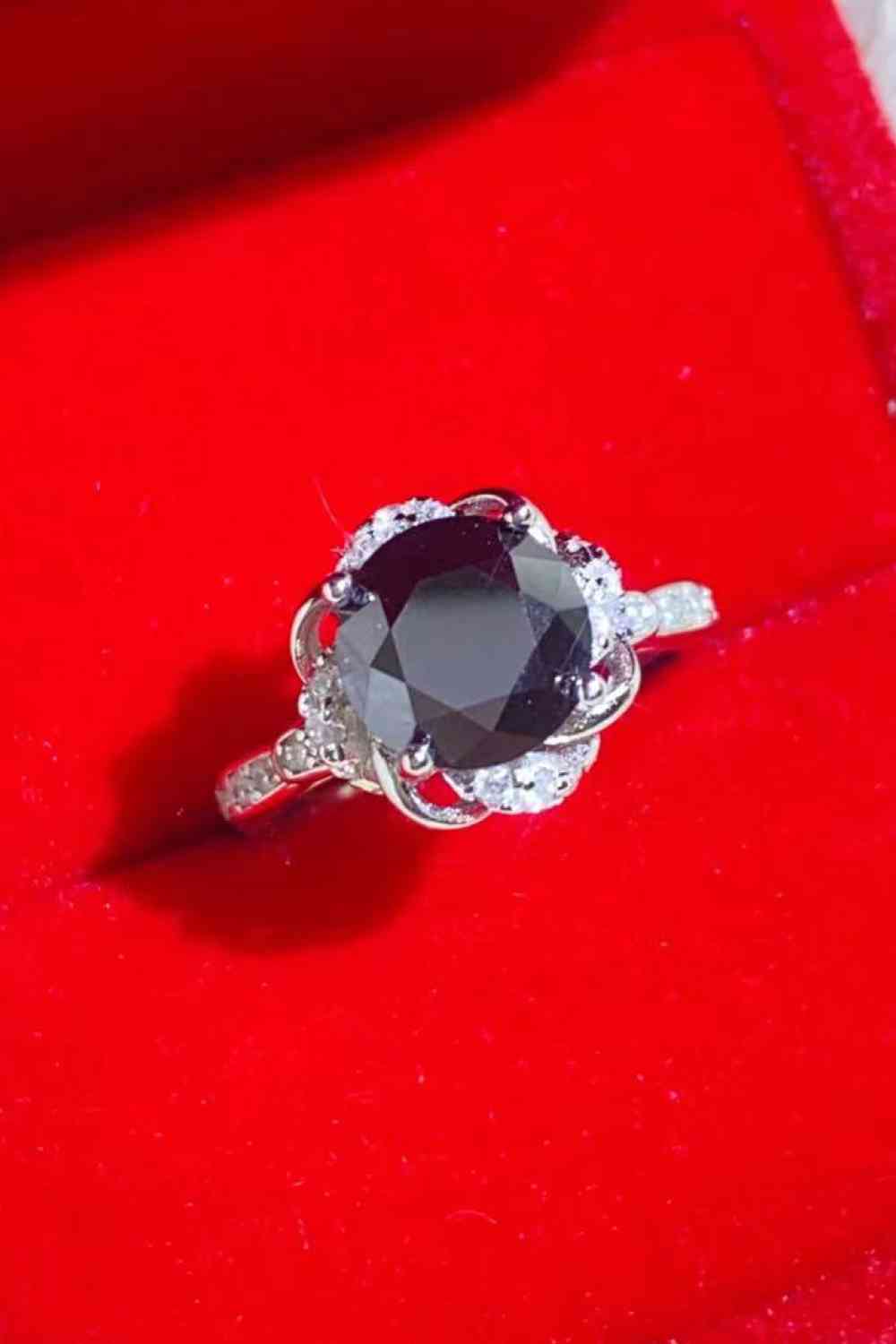 2 Carat Black Moissanite Ring