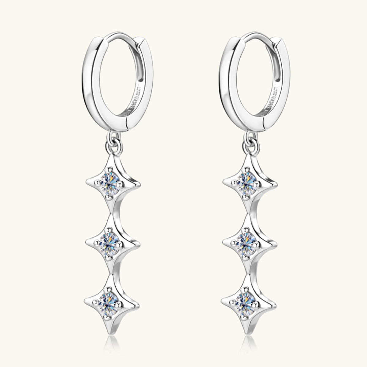 moissanite and sterling silver earrings
