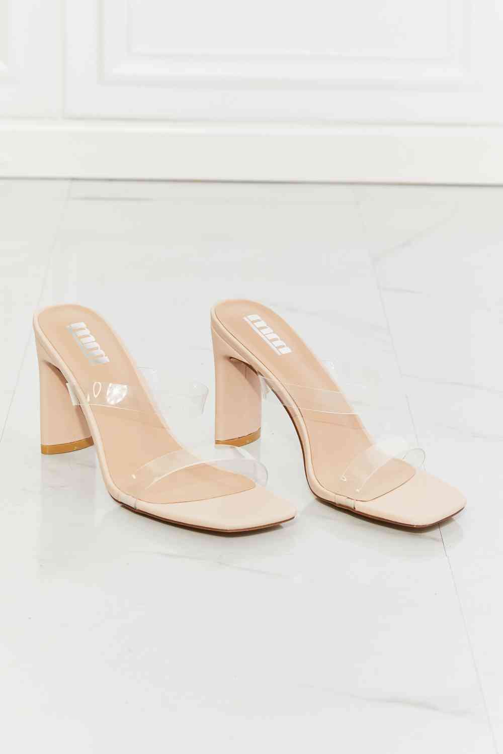 MMShoes Beige Transparent Strap Sandal