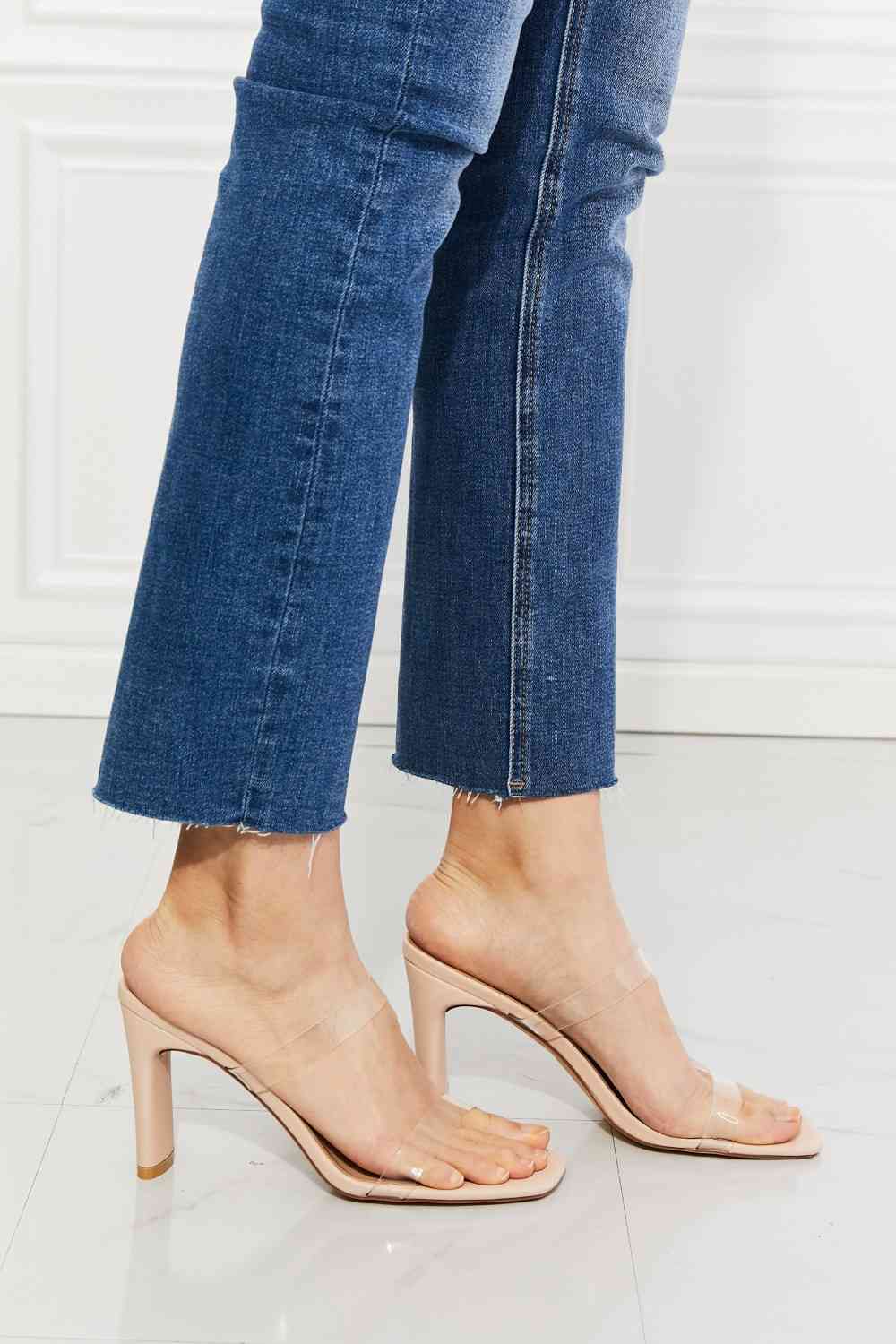 MMShoes Beige Transparent Strap Sandal