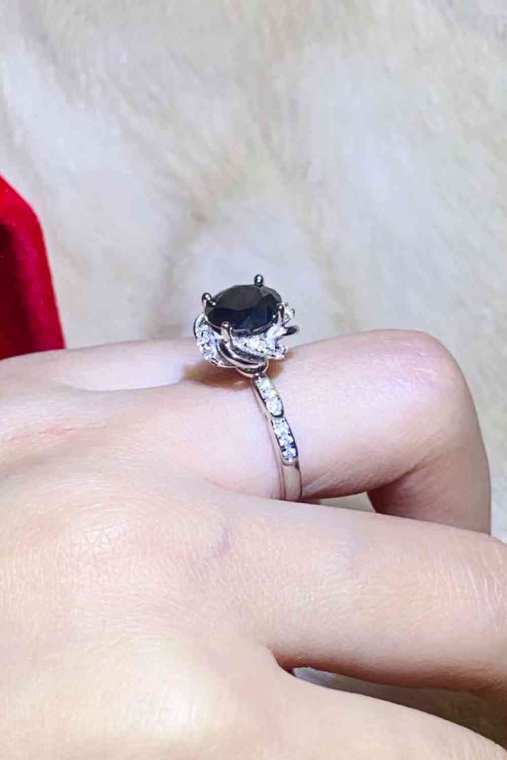 2 Carat Black Moissanite Ring