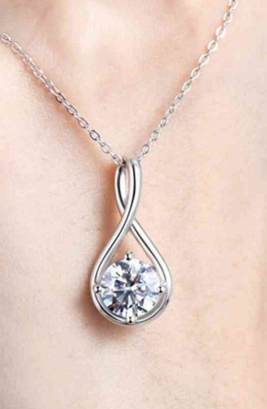 2 Carat Moissanite and Sterling Pendant