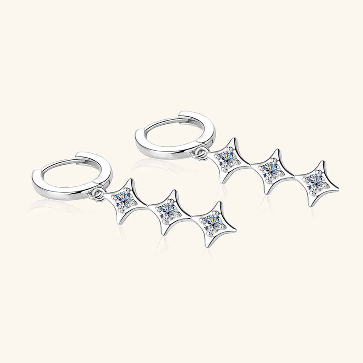 moissanite and sterling silver earrings