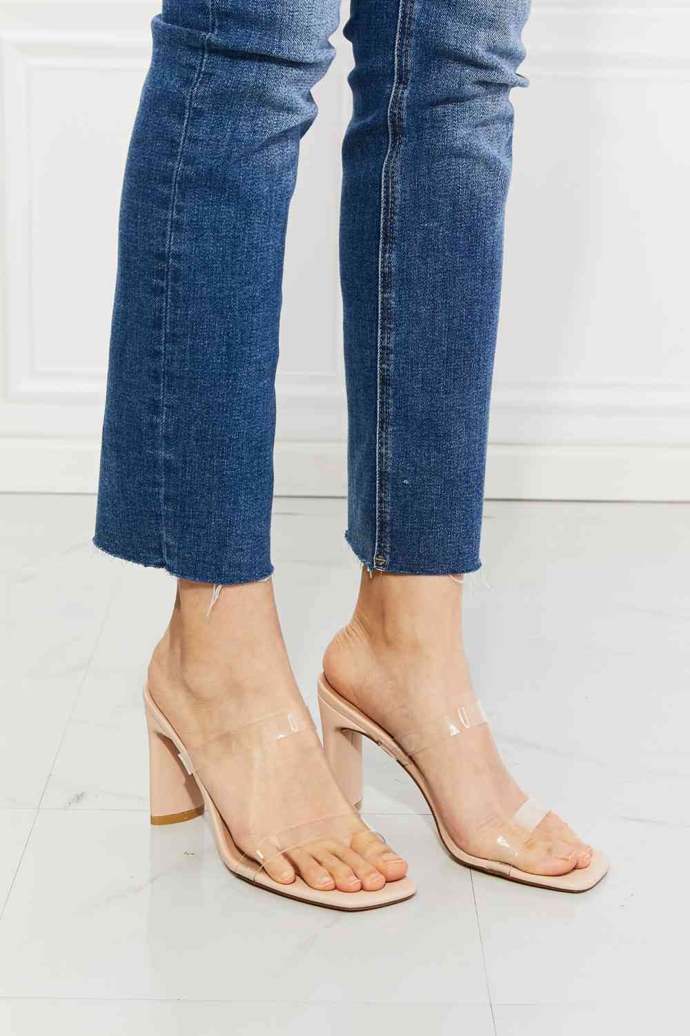 MMShoes Beige Transparent Strap Sandal