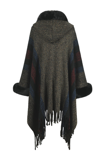 Striped Poncho Cover-Up