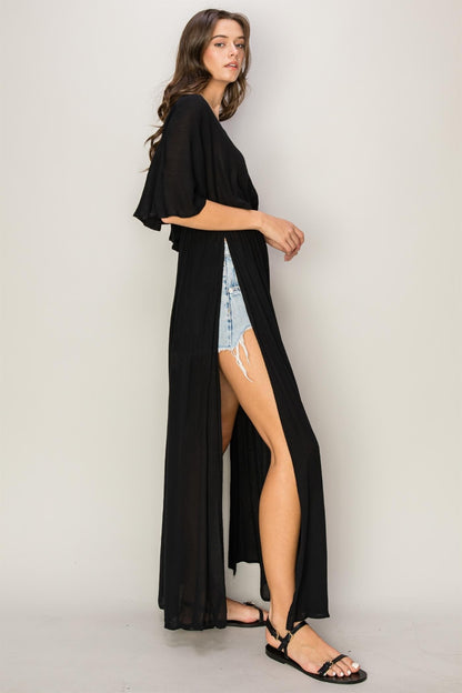 Tie Back Maxi Cover Up Robe/Dress