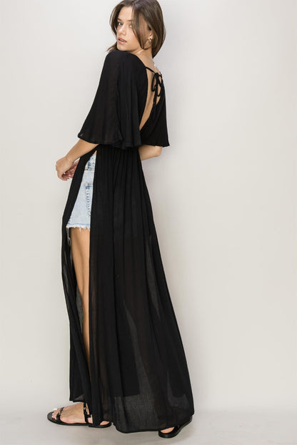 Tie Back Maxi Cover Up Robe/Dress