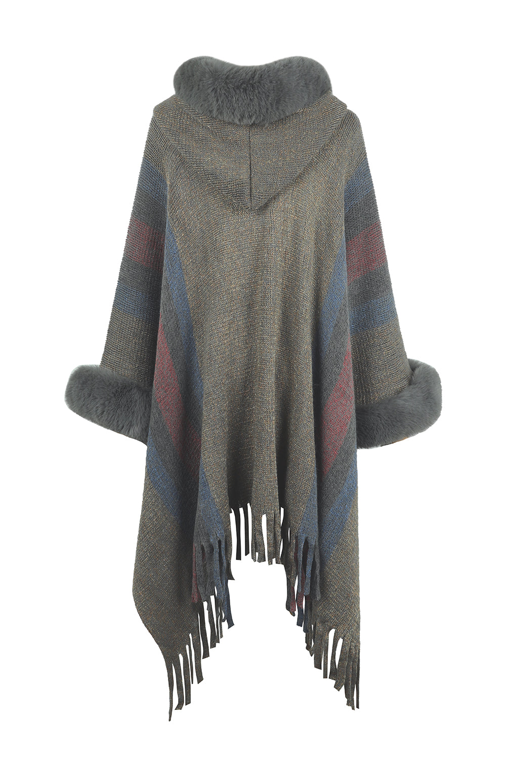 Striped Poncho Cover-Up