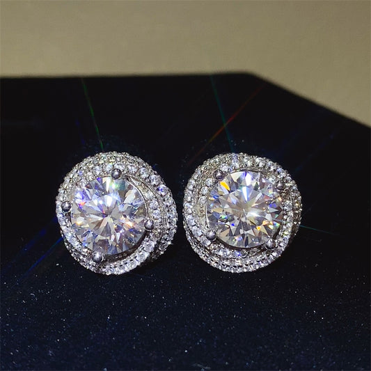 6 Carat Moissanite Sterling Earrings