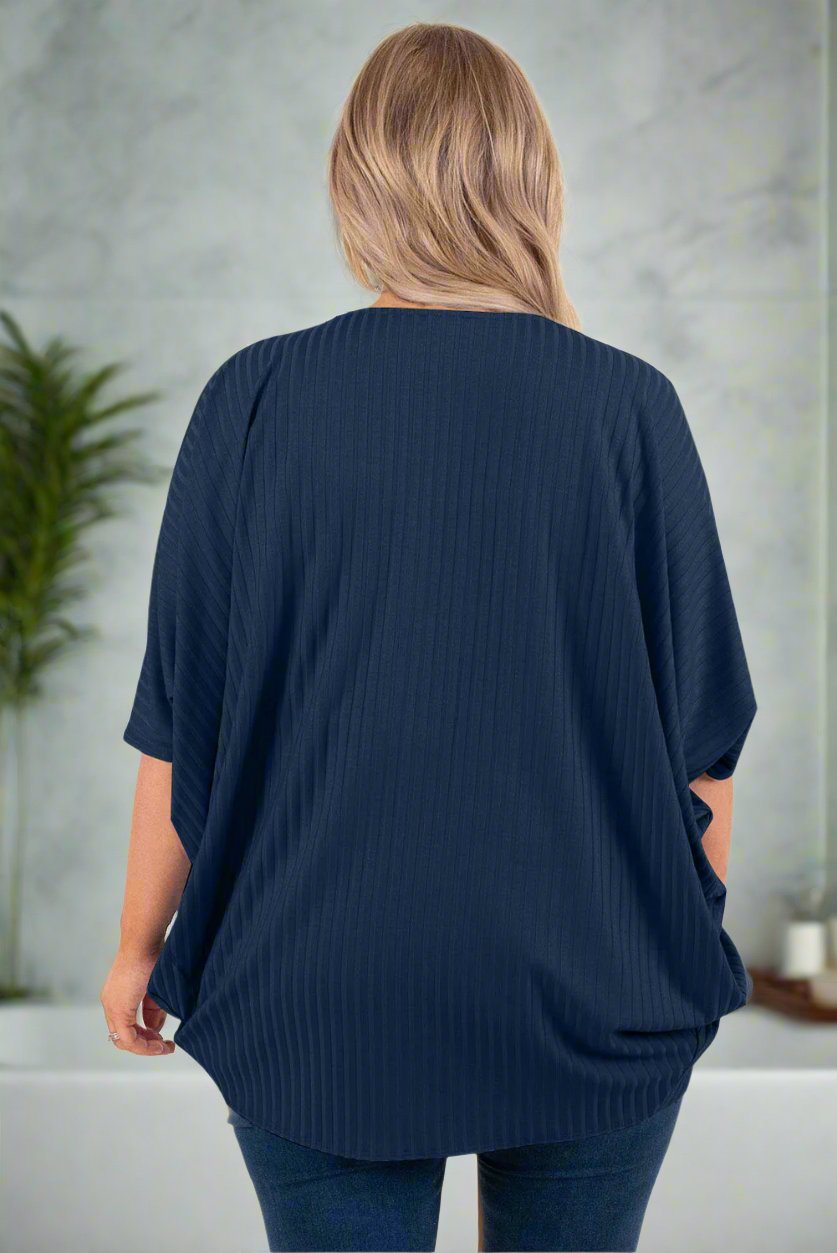 Plus Size Ribbed Cocoon Cover Up