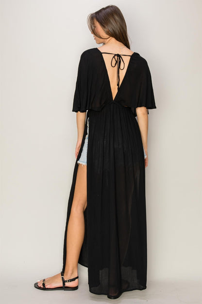 Tie Back Maxi Cover Up Robe/Dress