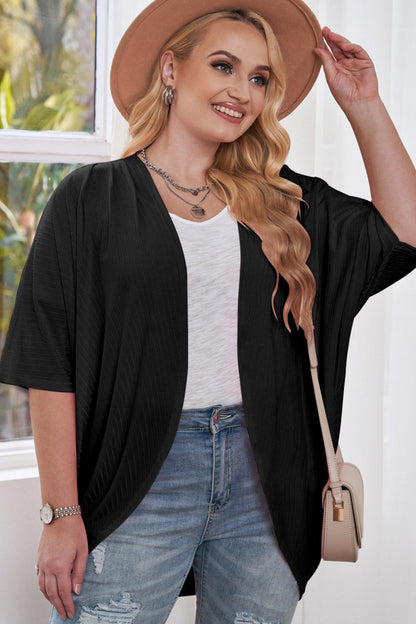 Plus Size Ribbed Cocoon Cover Up