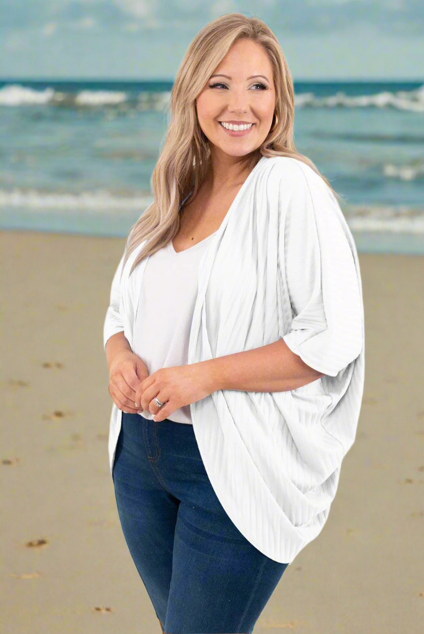 Plus Size Ribbed Cocoon Cover Up