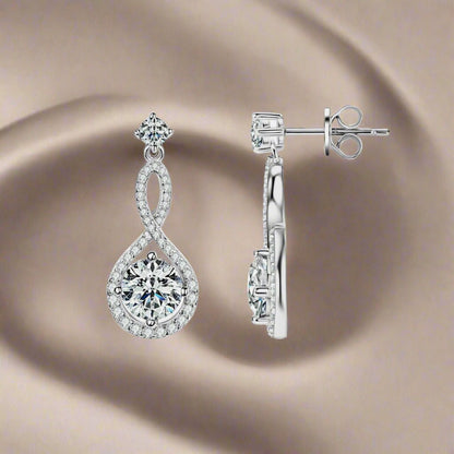 1 Carat Moissanite 925 Sterling Silver Earrings