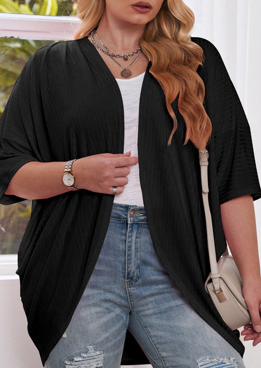 Plus Size Ribbed Cocoon Cover Up