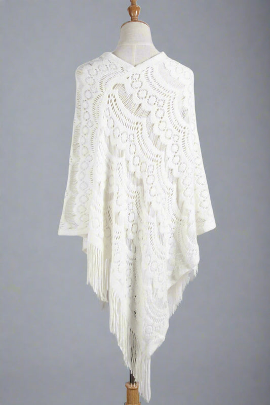 Fringed Cape Sleeve Cover Up