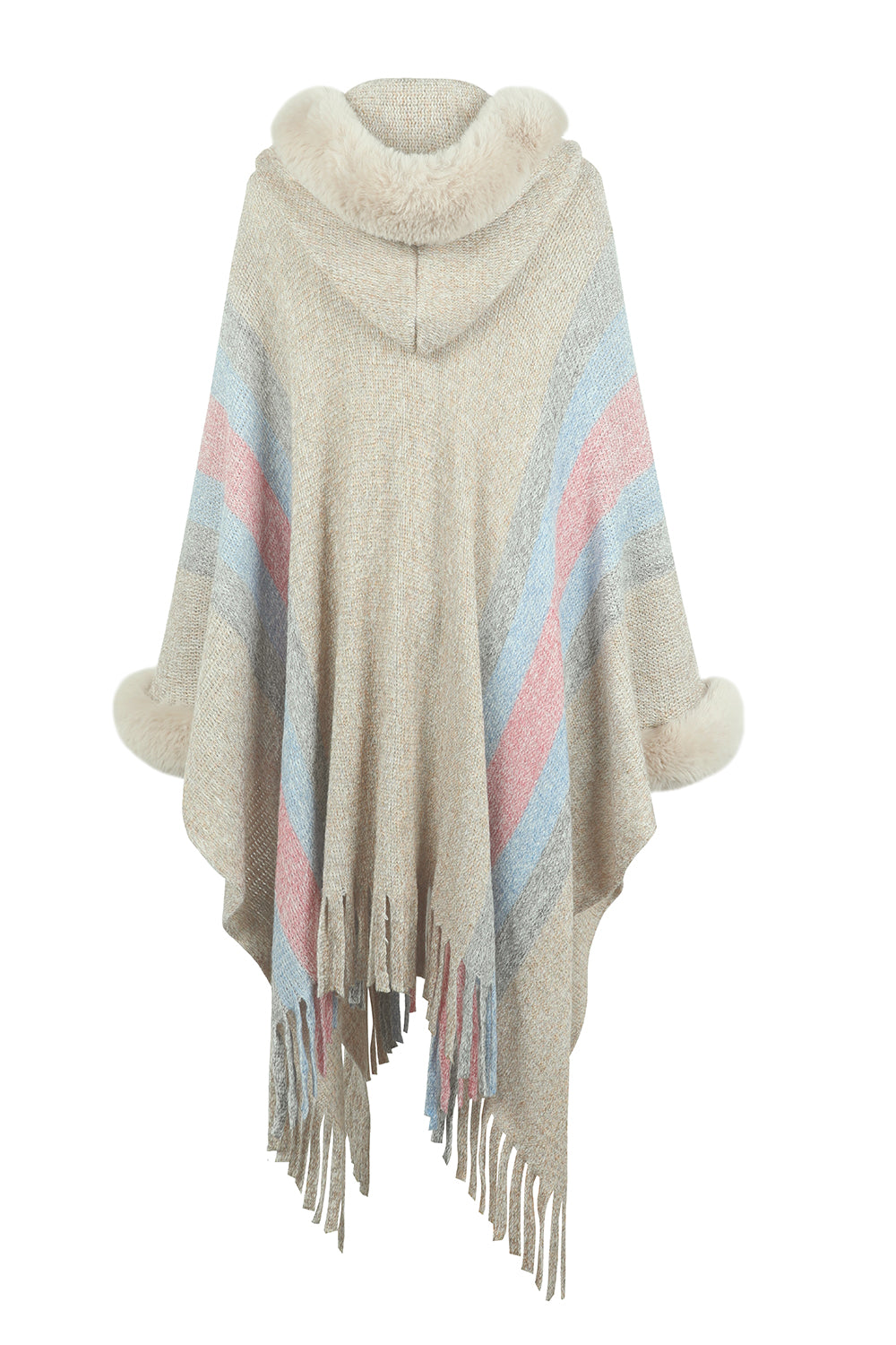 Striped Poncho Cover-Up