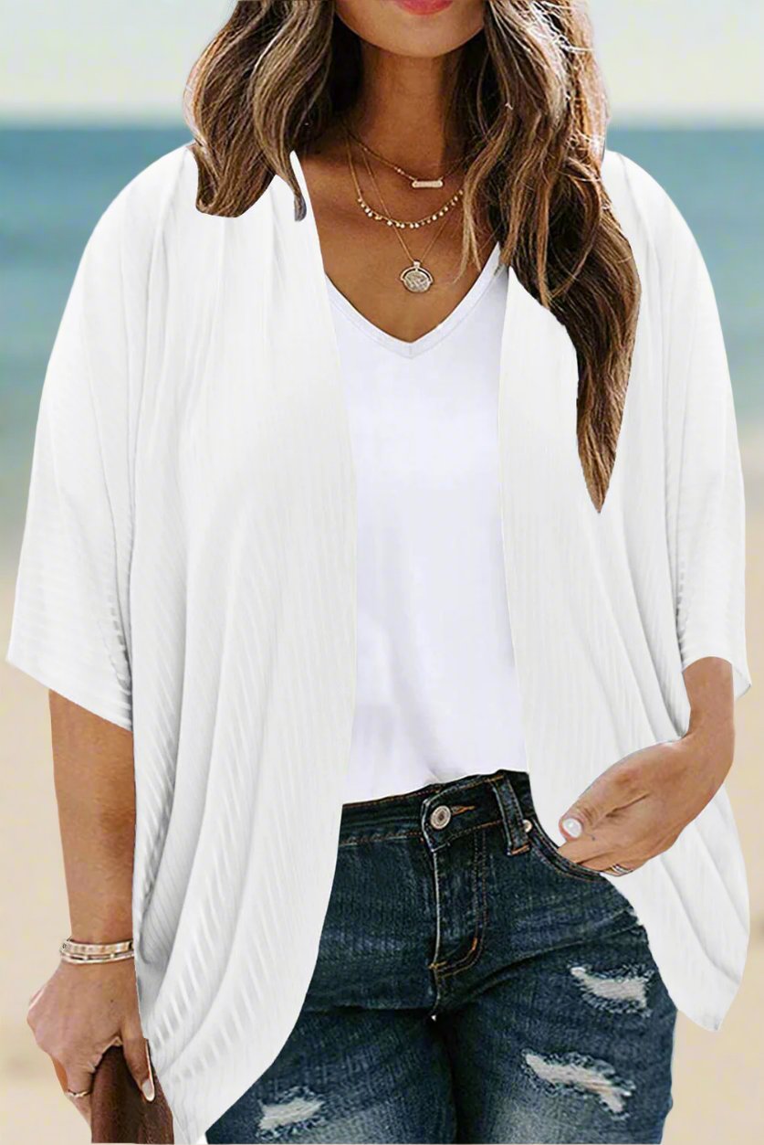 Plus Size Ribbed Cocoon Cover Up