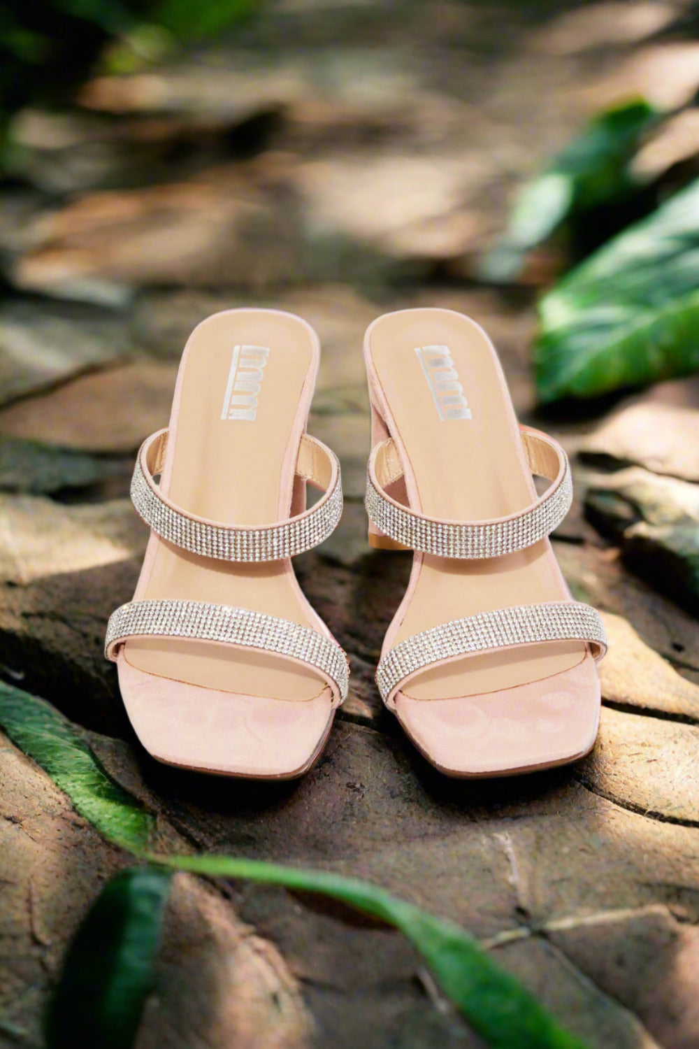 MMShoes Leave A Little Sparkle Block Heel Sandal in Pink