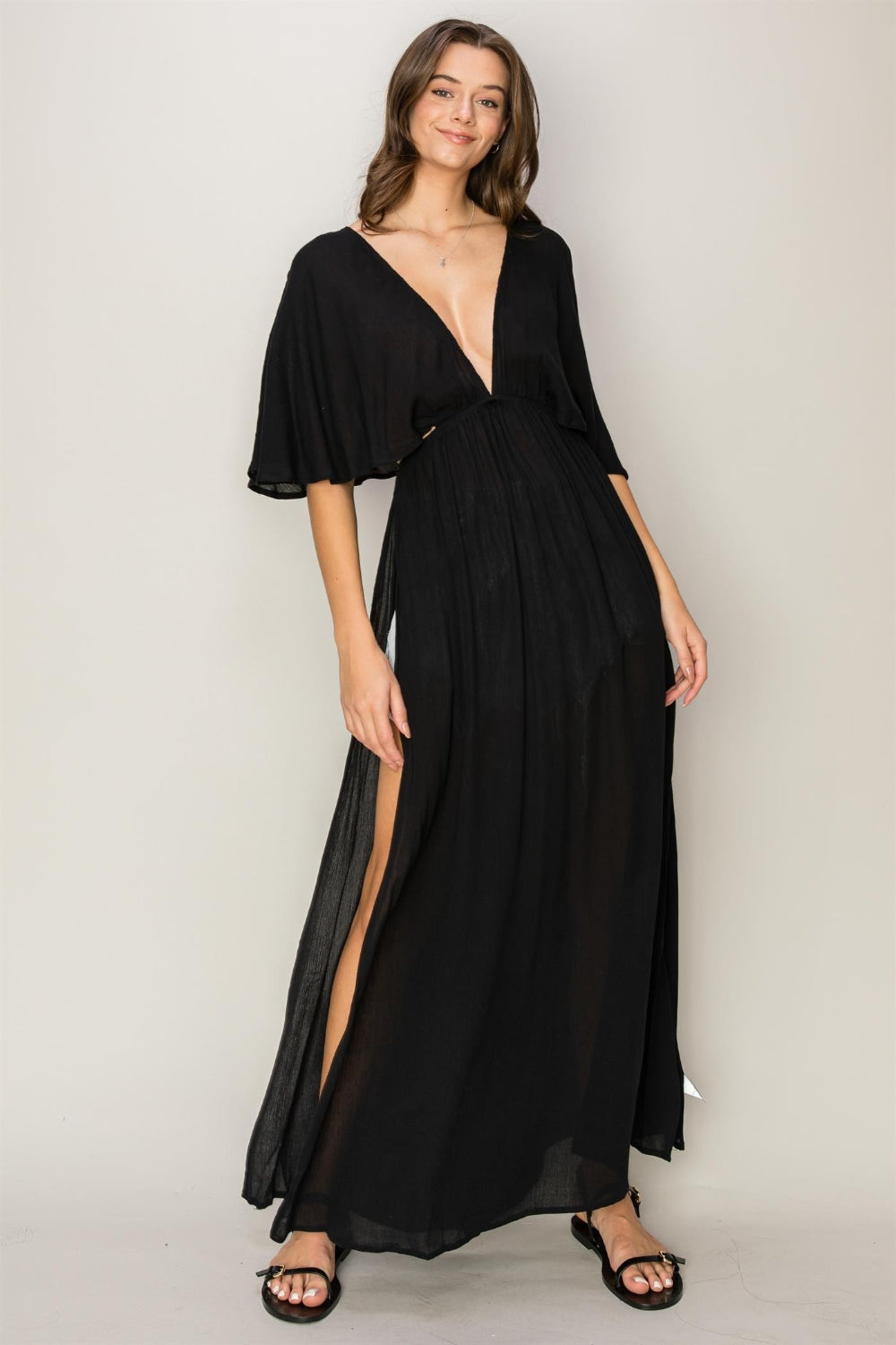 Tie Back Maxi Cover Up Robe/Dress