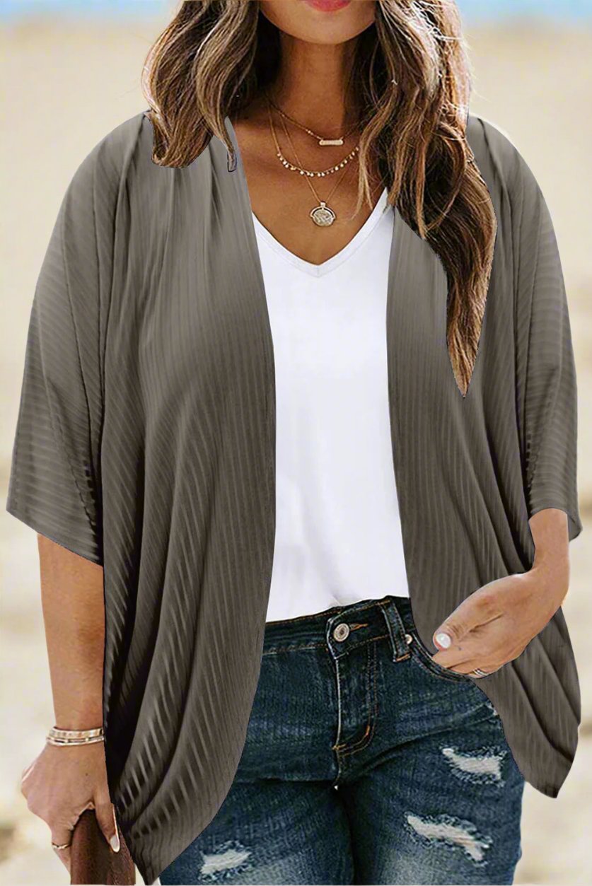 Plus Size Ribbed Cocoon Cover Up