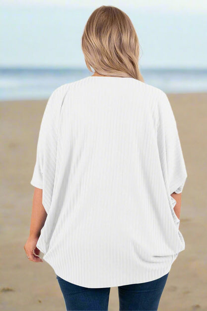 Plus Size Ribbed Cocoon Cover Up