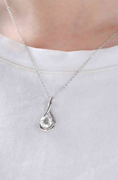 2 Carat Moissanite and Sterling Pendant