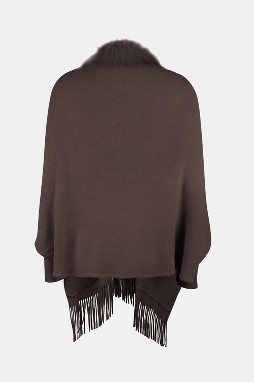 Open Front Long Sleeve Poncho