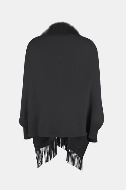 Open Front Long Sleeve Poncho