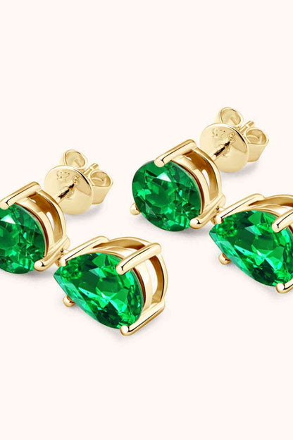 Lab Grown Emerald Drop Earrings