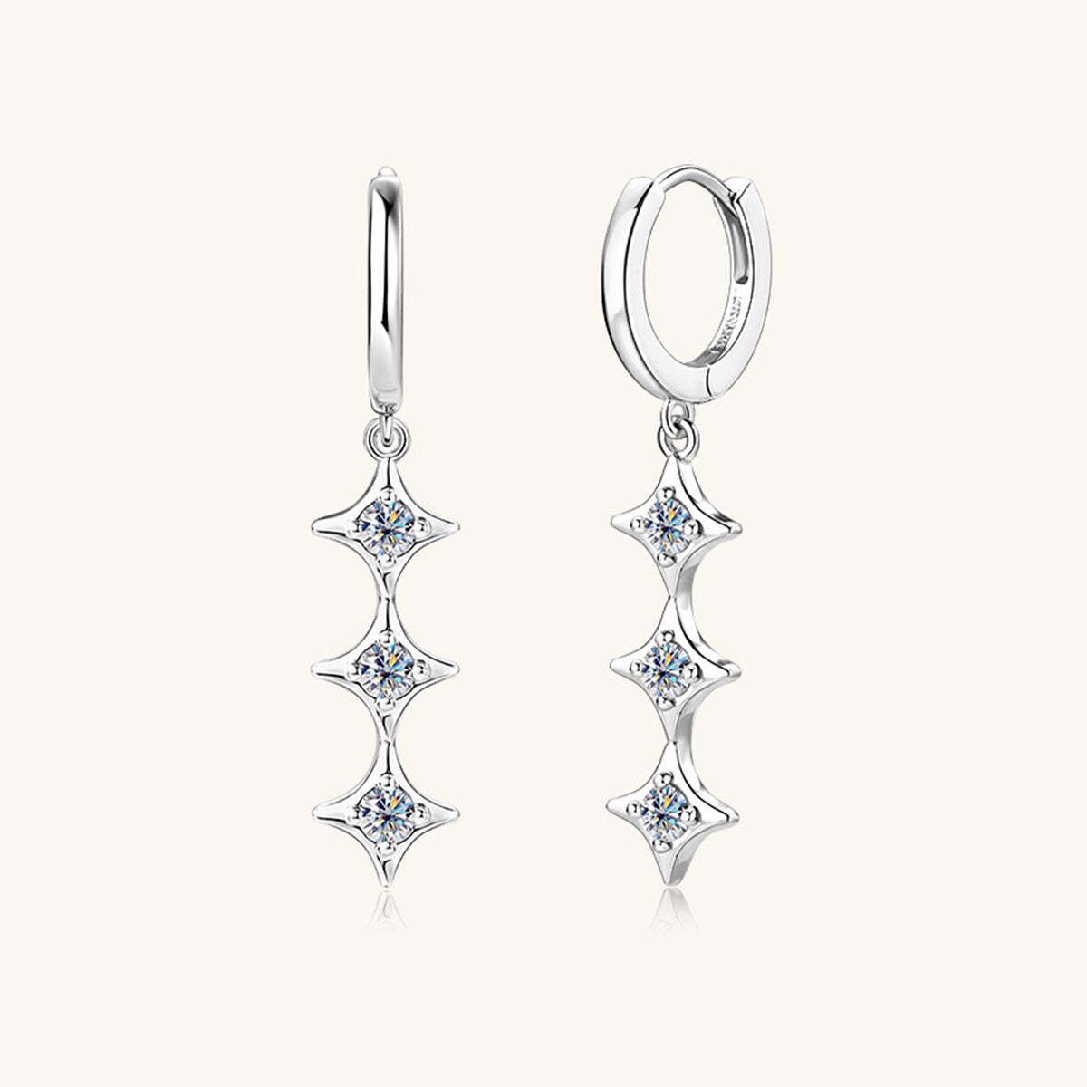 moissanite and sterling silver earrings