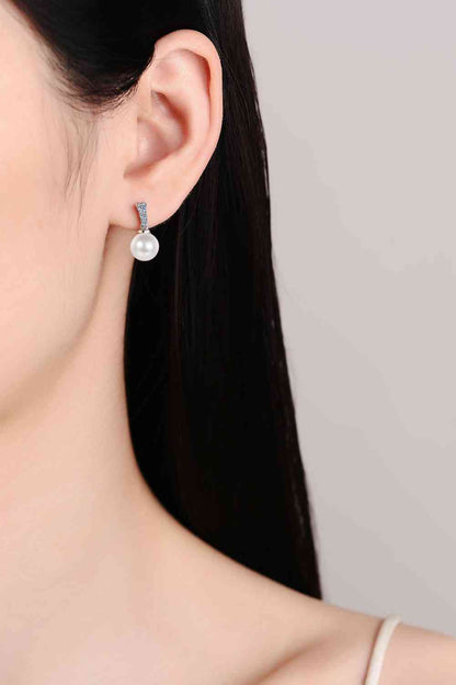Pearl and Moissanite Earrings
